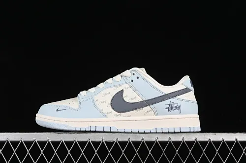 All Categories Nk SB Dunk Series Nk SB Dunk Low High-end Customized Low-top Sneakers Nk SB Dunk Low Stusi Joint-English Light Blue Anniversary High-end Customized Low-top Casual Sneakers CF3688-012
